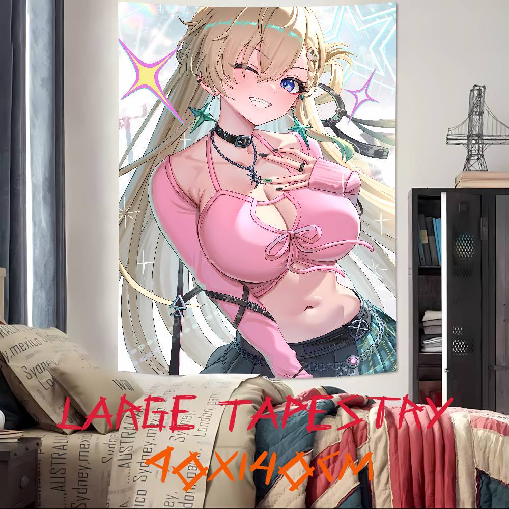 Kawaii Hot Pretty Cute Girl Lynae Popular Cool WuWa Gaming Tapestry Wall Cloth Tapestries Decor Wall Carpet Bedroom Decoration