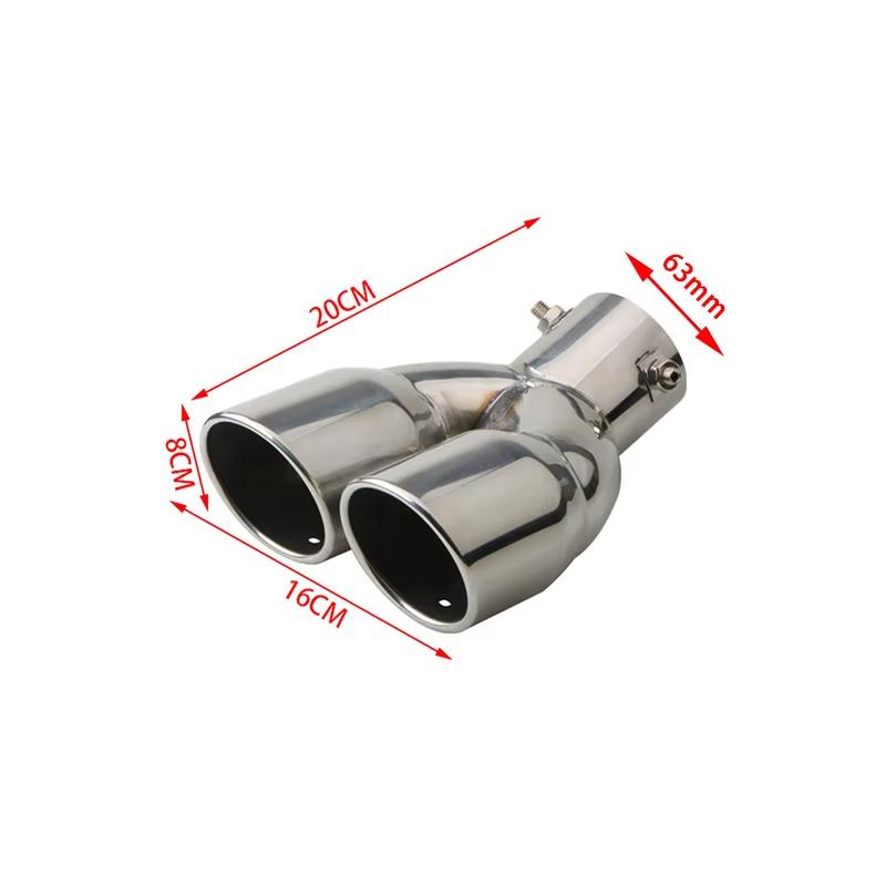 Universal 63mm Car Muffler Exhaust Tip Tail Pipe Stainless Steel Car Rear Tail Throat Car Accessories серебряный