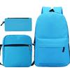 Multi-color blank backpack three-piece set Student Oxford cloth backpack + shoulder bag + pencil case three-piece set