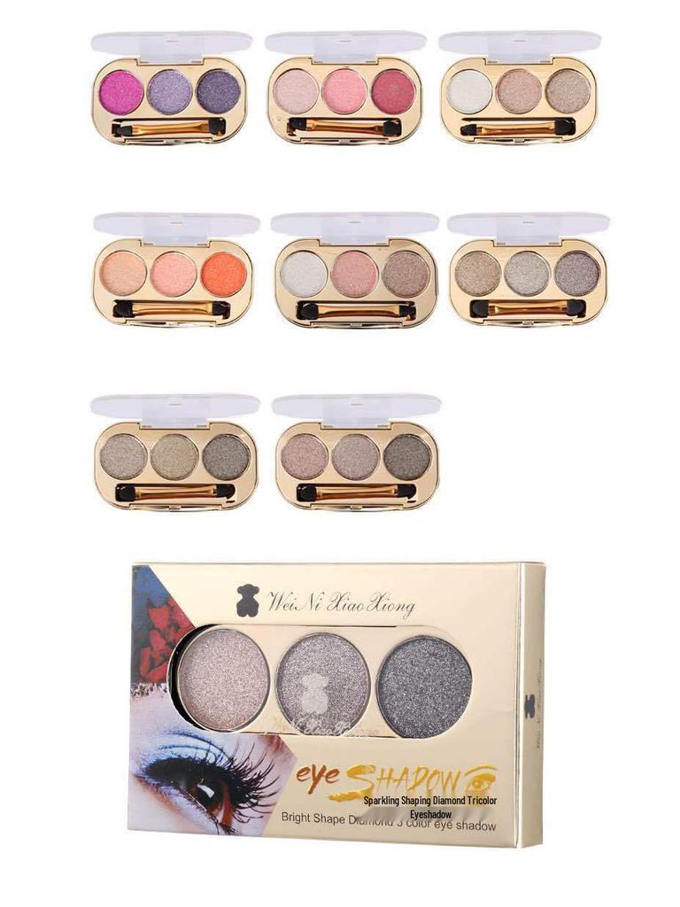 Winnie the Pooh 3-Color Diamond Eyeshadow - Long-Lasting, One-Swipe Application