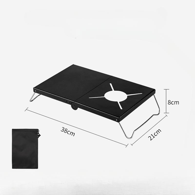 Outdoor Folding Small Table Portable Picnic Table Thickened Steel Plate Spider Stove Table Insulation Table Camping Equipment