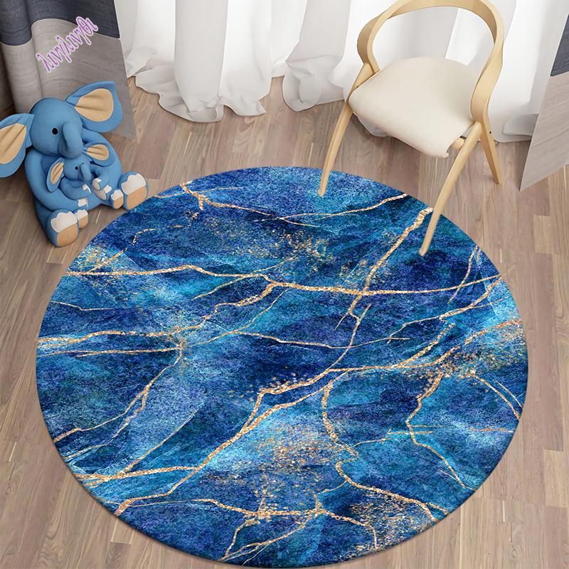 Circular Carpet In Galaxy Space Living Room Bedroom Bathroom Soft Flange Floor Decoration Non Slip