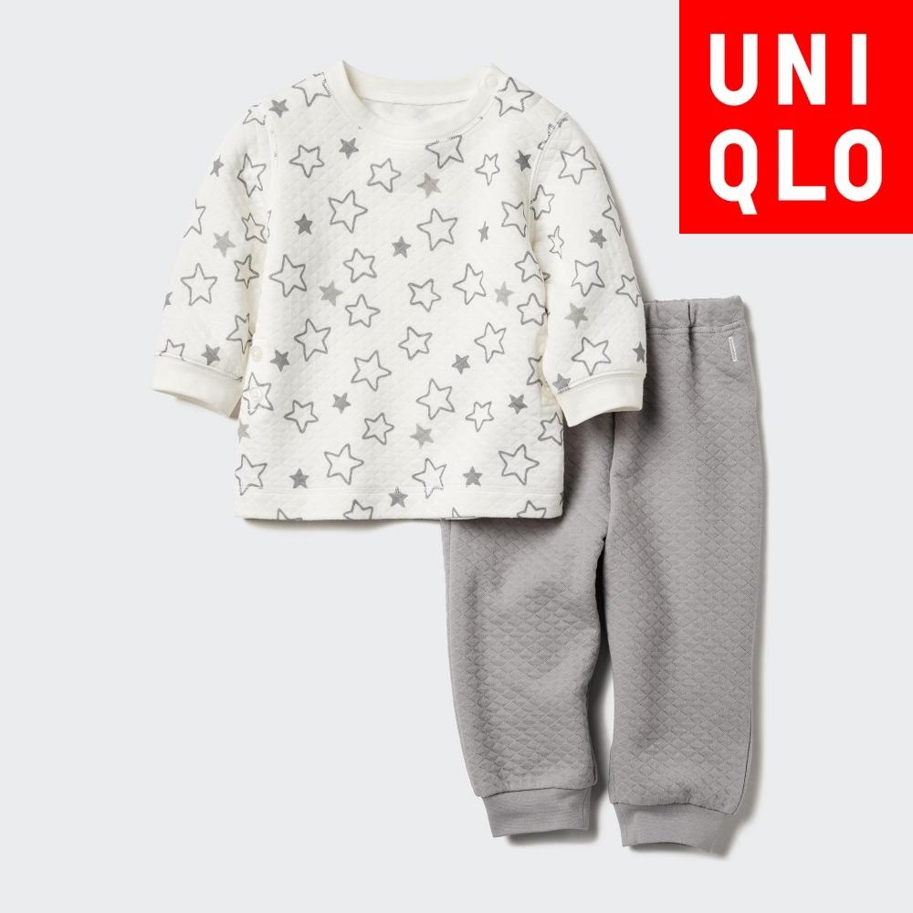 

Uniqlo Bt Стеганая пижама с длинным рукавом Выкройка 01 OFF WHITE/BABY 90