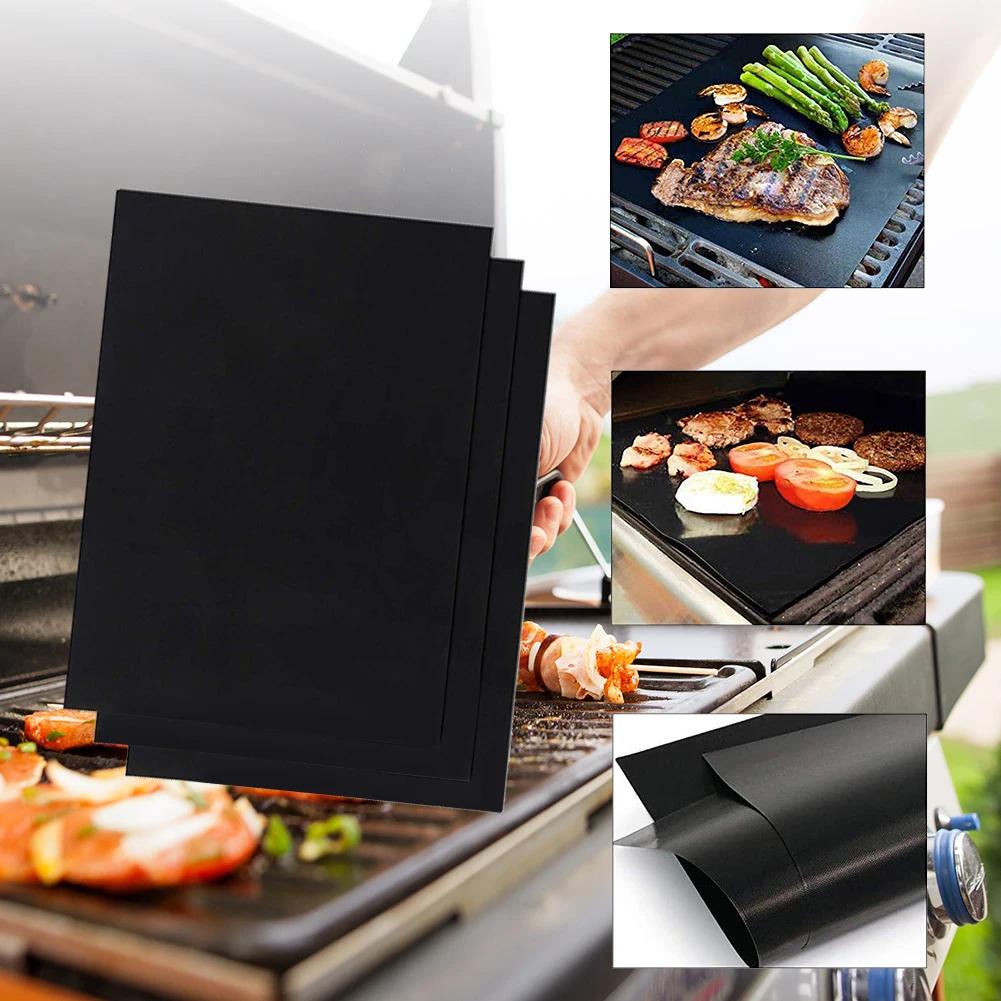 5-20PCS BBQ Grill Mat Non-stick Pad Heat Resistant Grill Mat Outdoor Baking Reusable Barbecue Party Mat 40x50cm 33x40cm