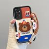 KEYSION Cartoon Cute Plush Embroidery Case for Redmi Note 11 Pro 5G 11S with Lanyard Silicone Shockproof Phone Cover for Redmi Note 12 Pro 4G