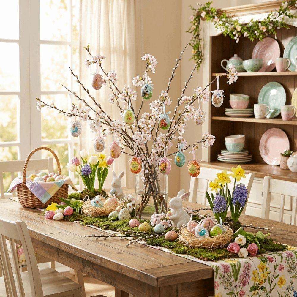 DIY Craft Easter Eggs Pendant Painted Easter Egg Props Foam Easter Eggs  Window Door Garden