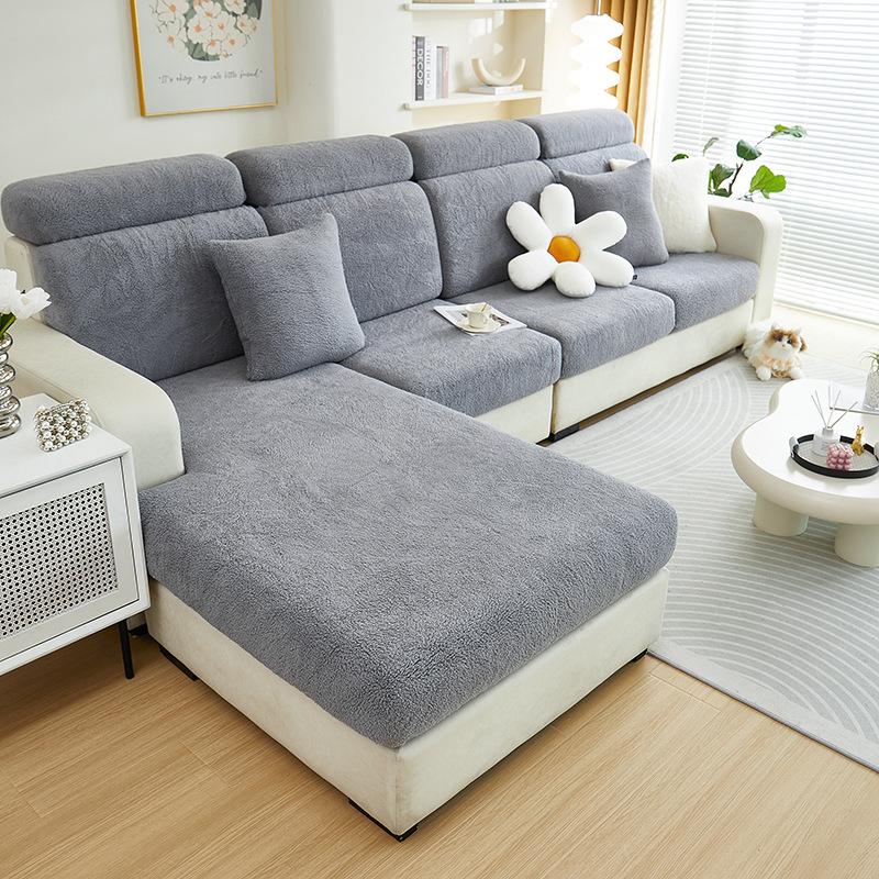 

Чистый цвет, утолщенная двухсторонняя удобная хлопковая бархатная противообрастающая износостойкая нескользящая подушка для дивана 65-85cm*65-85cm*5-20cm темно-серого