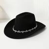 Western Cowboy Top Hat Ladies Festival Party Jazz Hat Men's and Women's Casual Top Hat Felt Hat