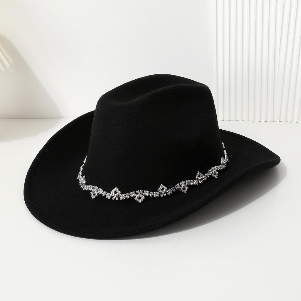 Western Cowboy Top Hat Ladies Festival Party Jazz Hat Men's and Women's Casual Top Hat Felt Hat