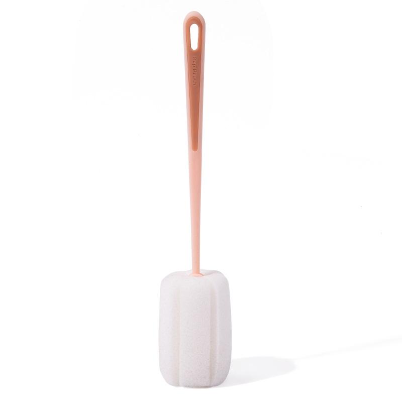 

Губка Чашка Щетка для мытья Длинная ручка Термос Чашка Щетка для мытья Щетка для мытья детских бутылочек розовый