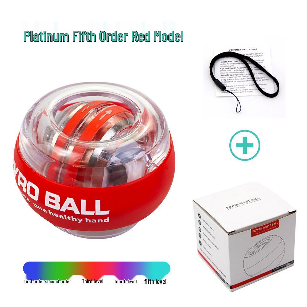 Luminous Fitness Gyroscope: Wrist & Arm Muscle Training Power Ball - Dazzling Platinum Grip