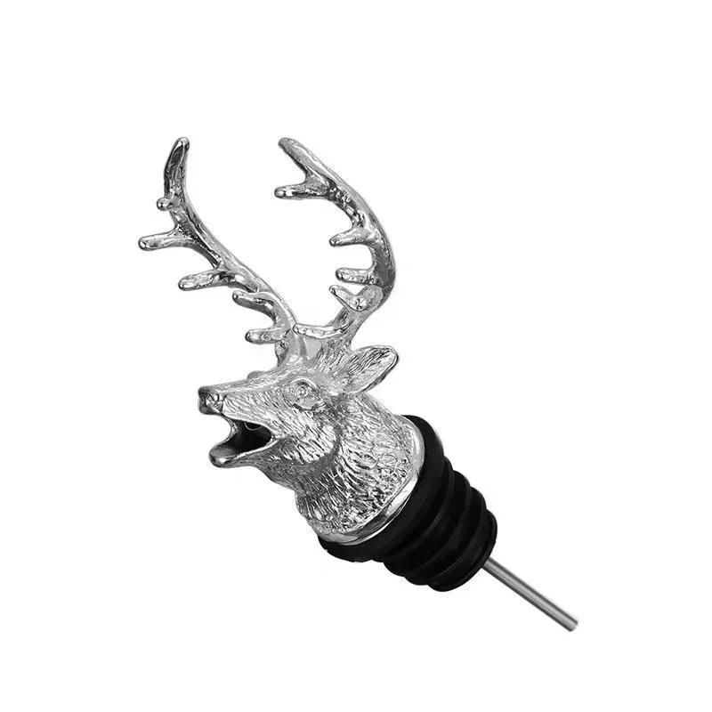 Deer Head Pourer Detachable Oil Wine BottlePourer Cap Spout Stopper Mouth Dispenser Bartender Kitchen Tools Bar Accessories