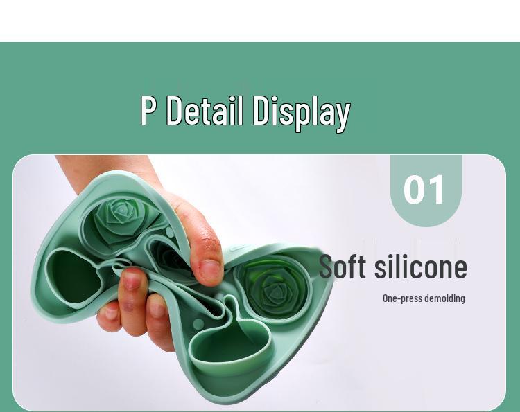 Food-Grade Silicone Rose Heart Ice Cube Mold for Whiskey