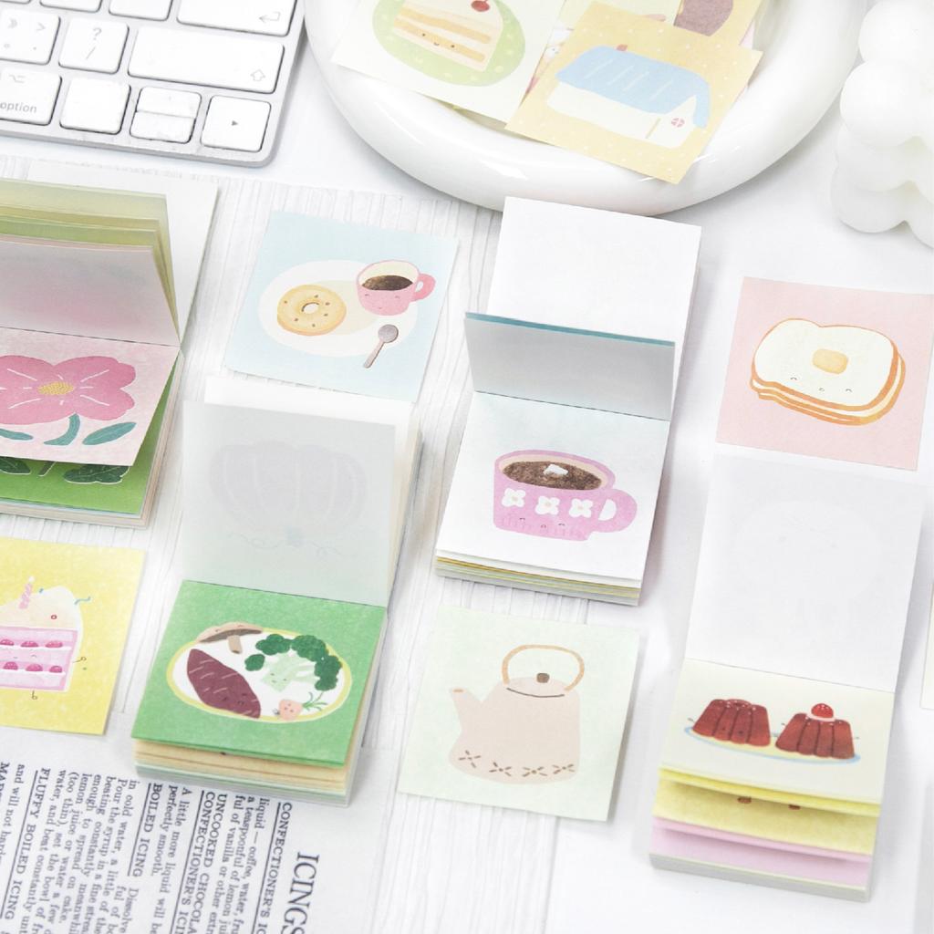 50sheets Tea Room Roaming Series Kawaii Cartoon Small Pattern Memo Paper DIY Handmade Scrapbook Aesthetic Craft Paper