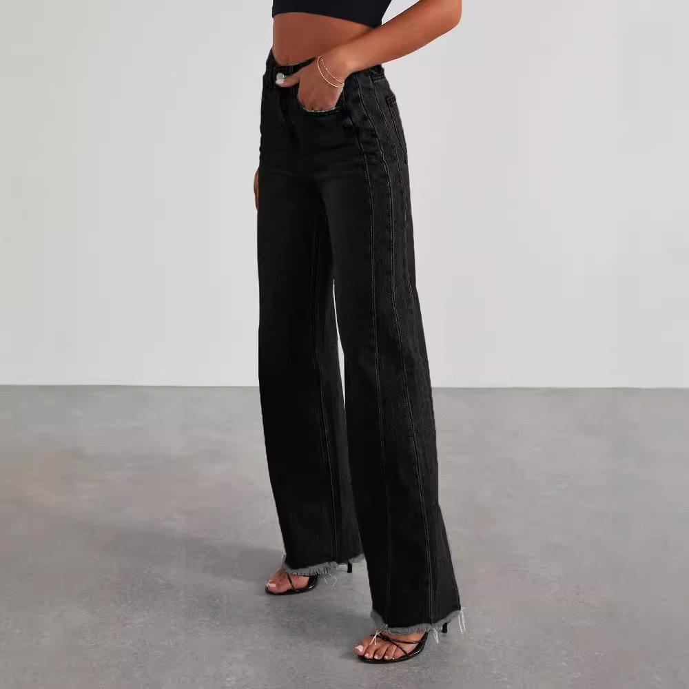 2026 Women s Washed Loose Straight-Leg Wide-Leg Jeans 2XL