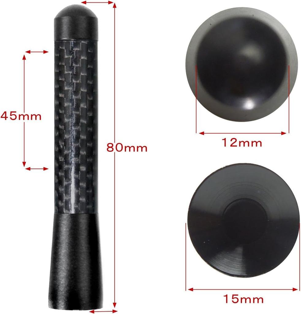 Short Antenna for Cars, AM FM Carbon Radio, General Purpose, High Sensitivity, Mast Carbon
