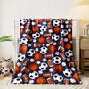 The Pattern Features Various Sports Balls. for All Seasons Blanket Lunch Break Throw Gift