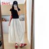 College Style Women A Line Skirt With Nylon Fabric And Tie Detail For Casual Wear