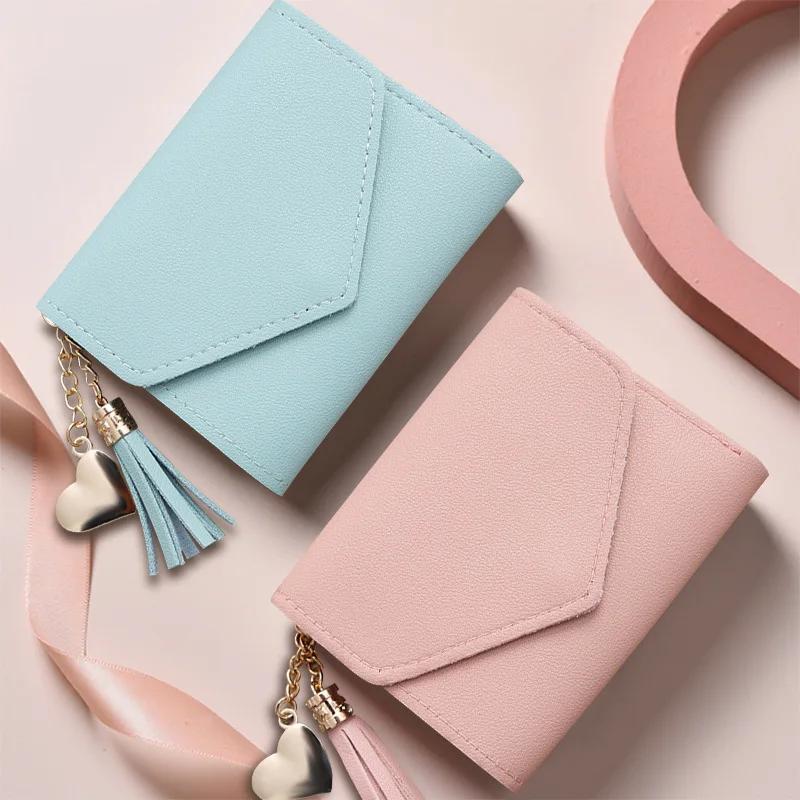 

Fashion Brand Leather Women Wallets Small Purse with Card Holder and Money Clip