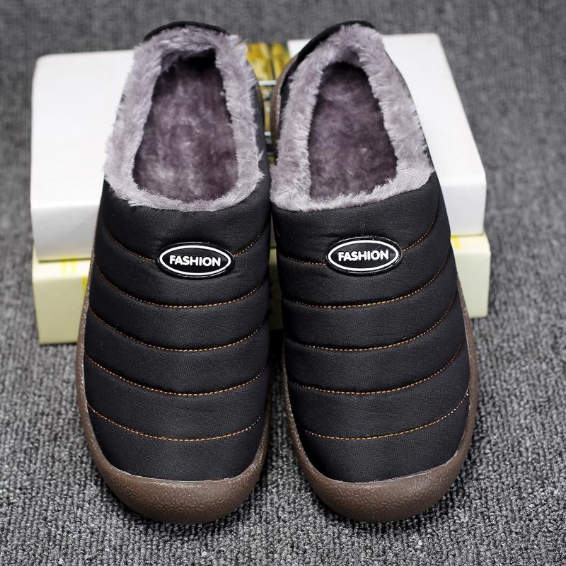 Men's Plush Winter Indoor Slippers - Warm Dual-Use Cotton Shoes for Home