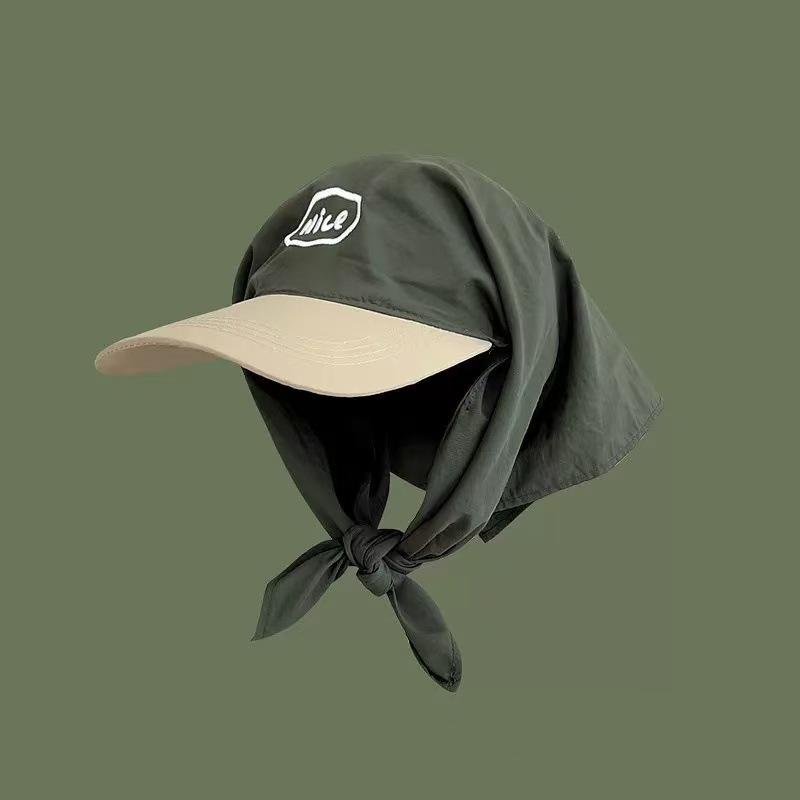 New Color Blocked Headscarf Strap Quick Drying Duck Tongue Hat, Summer Casual Versatile Sun Shading And Sun Protection Hat