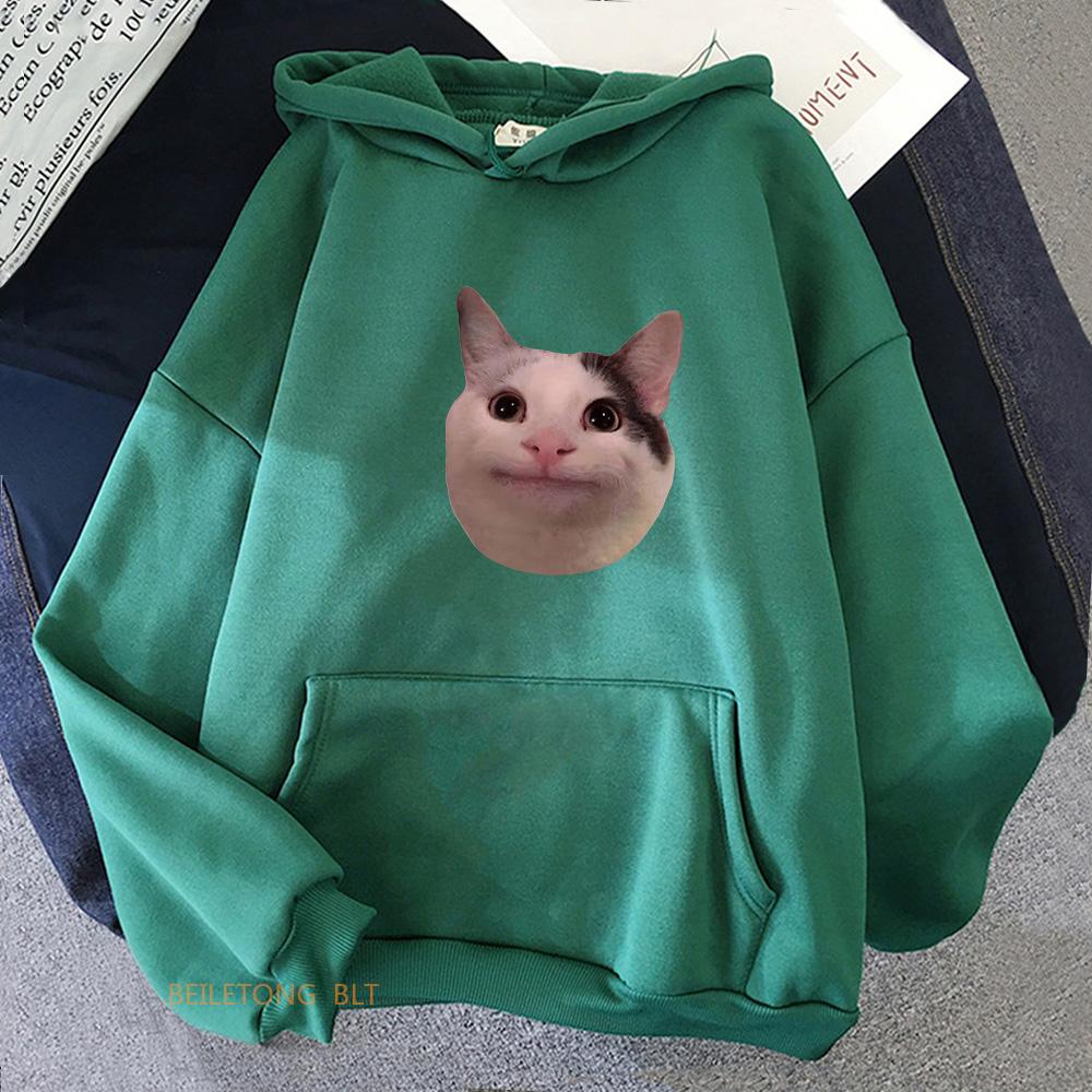 Meme Cats Hoodies Casual Kawaii Graphic Printing Sweatshirts Women/men Comfortable Fleece Soft Sudaderas Long Sleeve Girl Hoodie
