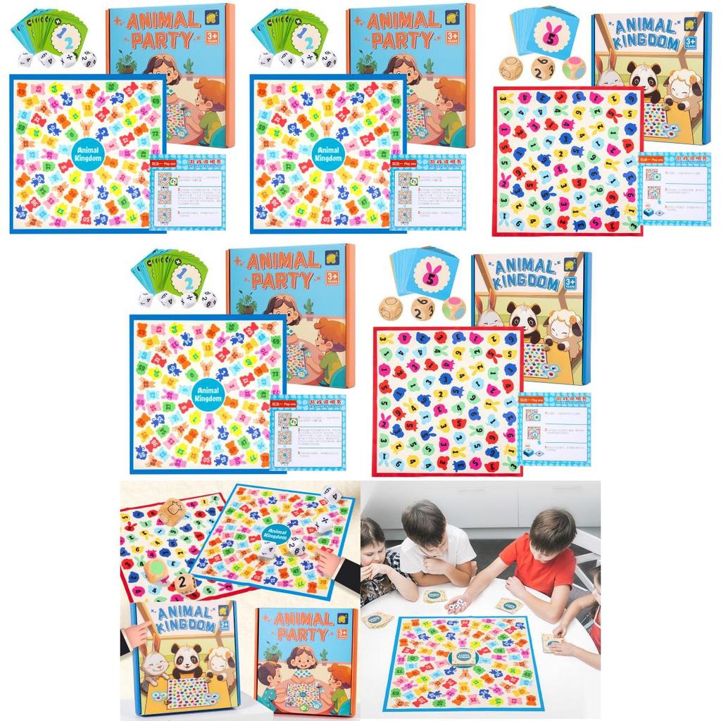 Animal Party Wooden Board Game For Kids With Educational Math And Parentchild Interaction