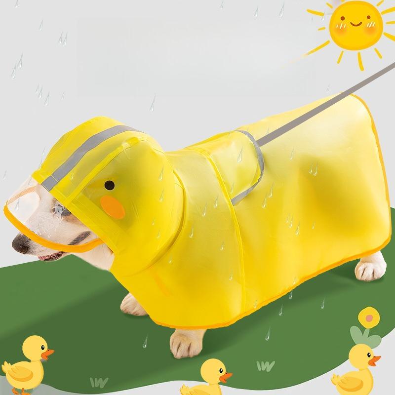 Waterproof Dog Raincoat with Belly Protective Band for Small Medium Dogs Adjustable Pet Rain Jacket for Corgi Teddy Shiba Inu Schnauzer