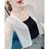 Summer Women's Knit Cardigan & Shawl Set with Long Sleeve and Suspender Dress