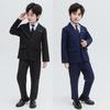 Jongens Zwarte Marine Pakken Slim Fit Jurk Kleding Ringdrager Outfit Kinderen Bruiloft Feest Prestatie Kostuum Kinderen Blazer Broek