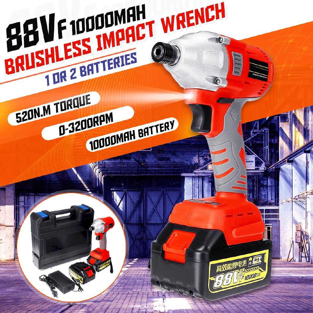 NEW 88VF 10000mAh Li-Ion Battery 520N.m Cordless Drill Brushless Electric Impact Wrench