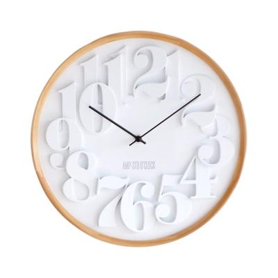 AMPERSAND FACTORY Wanduhr, skandinavisch, ohne Stufen, aus Holz, Uhr, leise, stilvoll, Glas, (AMP-C038)