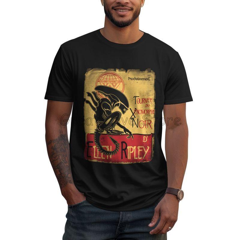 

Tournee Du Xenomorphe Noir Essential Unique T Shirt Alien Ellen Ripley Design T-shirts Men Cotton Casual Tees Tops Gift Idea 3XL