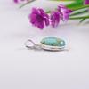 Natural Arizona Turquoise Pendant, Oval Pendant, 925 Sterling Silver Handmade Turquoise Jewelry, Gift for Sister, Kingman Turquoise Pendant