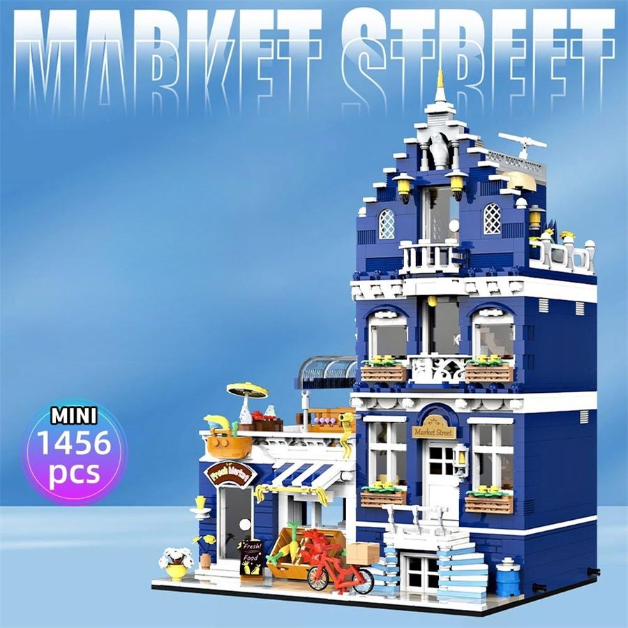 

Міський пейзаж Міні Будівельні Кубики MOC Набір Європейський Вуличний Пейзаж 3в1 Модель Будівництво Іграшка Дитячі Різдвяні Подарунки на День Народження S