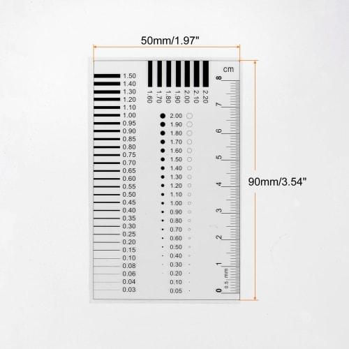 uxcell High-Precision SEC Size Estimation Chart, 8cm 0.2mm Cover Transparency Defect Detection Film Ruler for Measuring Diameter and Line Width Defect