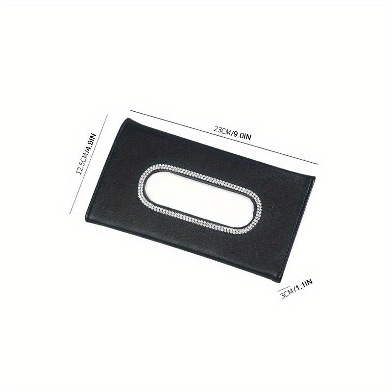 1pc Rhinestone Decor Car Sun Visor Tissue Box