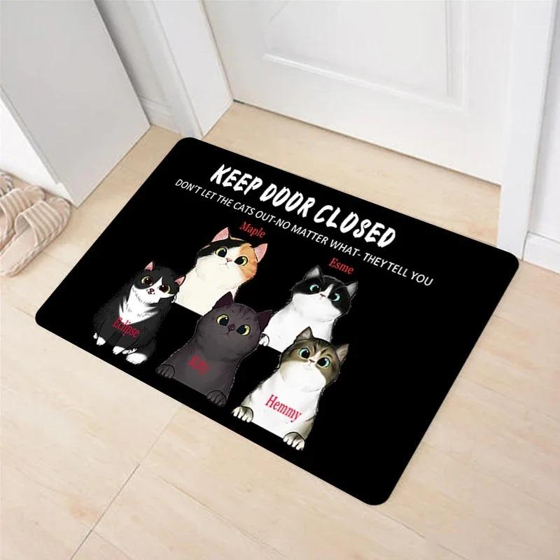 Cute Kitten Doormat Foot Mat, Living Room Decorative Rug, Bedroom Mat, Carpet