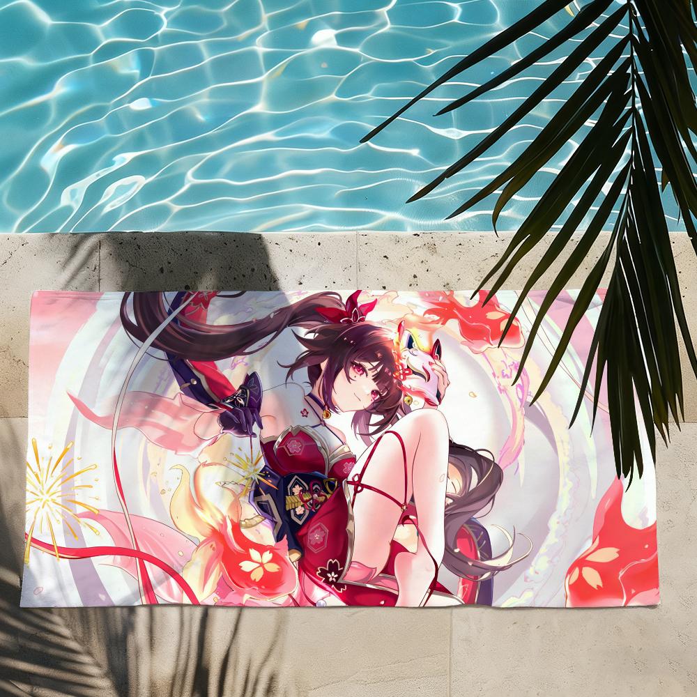 Game Honkai Star Rail Sparkle Towel Quick Dry Absorbent Beach Towel for Sports, Fitness, Swimming and Outdoor Activities