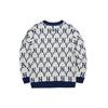 MLB Seria Podstawowego Logo Sweter Dzianinowy Color Block z Kwiatowym Wzorem Unisex Sweter Niebieski Biały 3AKCM0121-50CRS