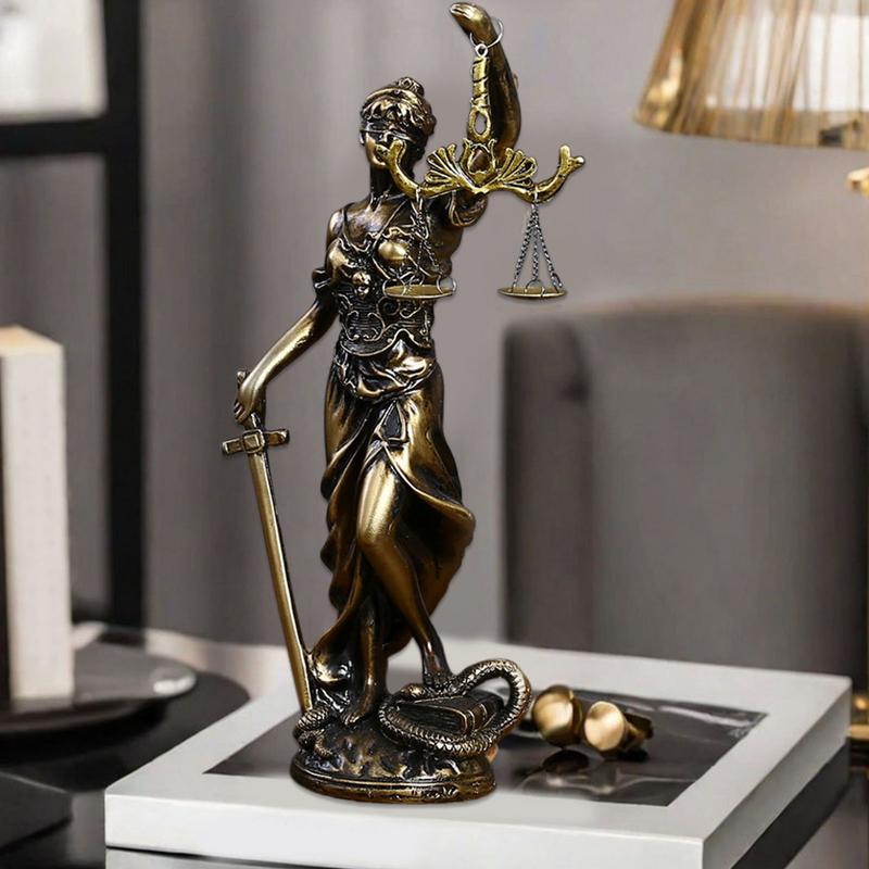 Justitia Heimdeko Lady Justice Harzfigur Lady Justice Göttin der Gerechtigkeit Statue Griechische Mythologie Ornamente Für Anwaltskanzlei
