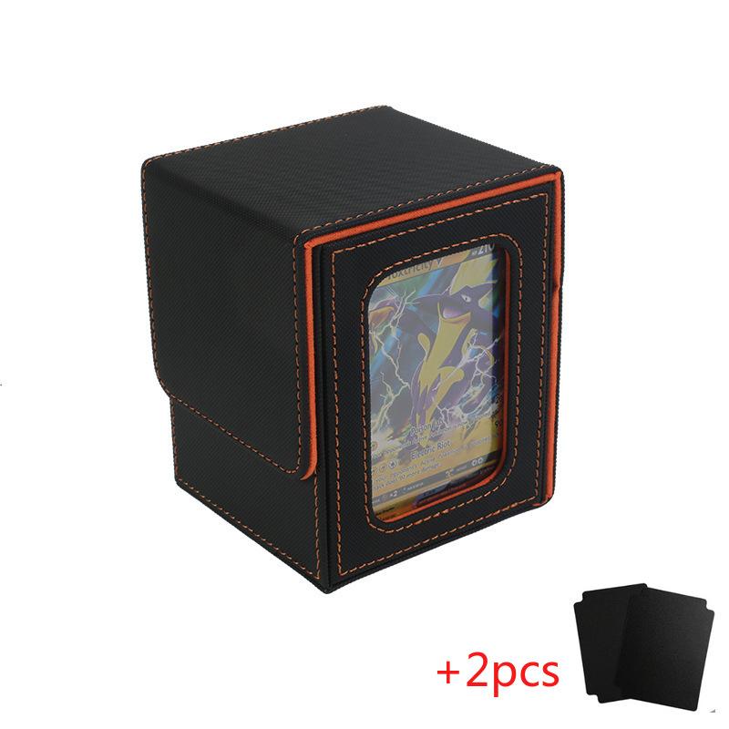 Deck Case Holds 100+ MTG Card Deck Box for Commander Display PU Leather Trading Card Storage Box for TCG PTCG Game Sports Cards