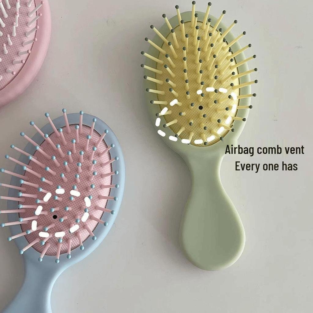 Pettine per Capelli Portatile con Cuscino d'Aria a Forma di Macaron per Ragazze - Piccolo, Carino e Ideale per Studenti