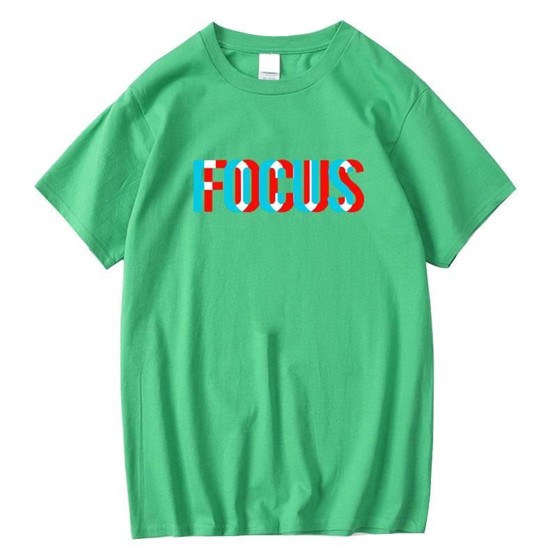 Men's T-shirt Cotton Summer Loose Focus Print Men T Shirt Casual Loose o-neck Men t-shirt Male Tees