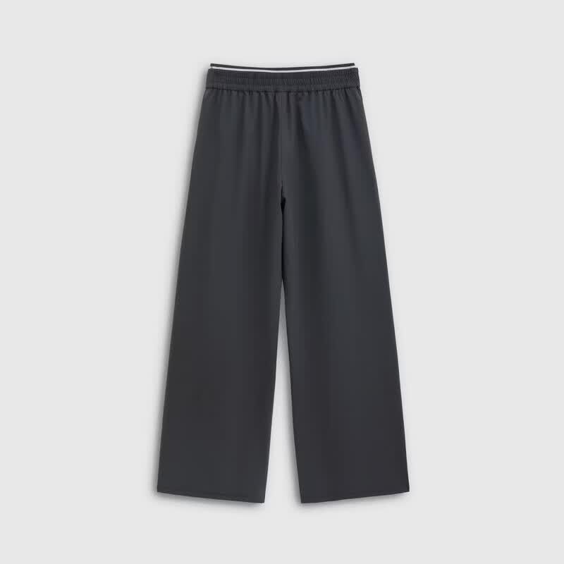 GAP Women's Logo Print Pleated Wide-leg Casual Pants