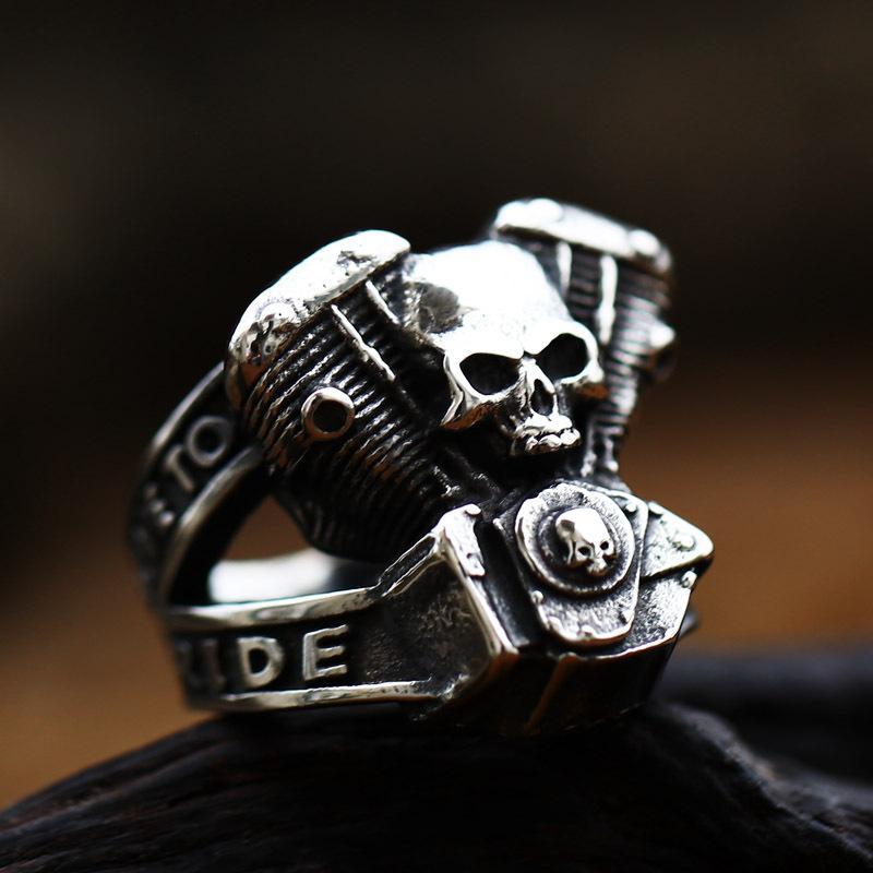 Multi Style Gothic Skull Rings for Men's Punk Hip Hop 316L Stainless Steel Ring Biker Talisman Retro Jewelry Gift Dropshipping