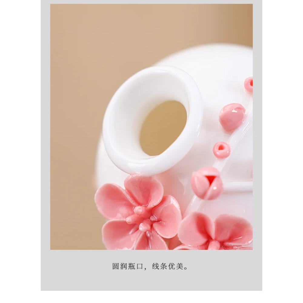 Ceramic Hand-molded Plum Blossom Vase Jadeite Porcelain Warm Transparent Decorative Fresh and Delicate Flower Vase Decorative