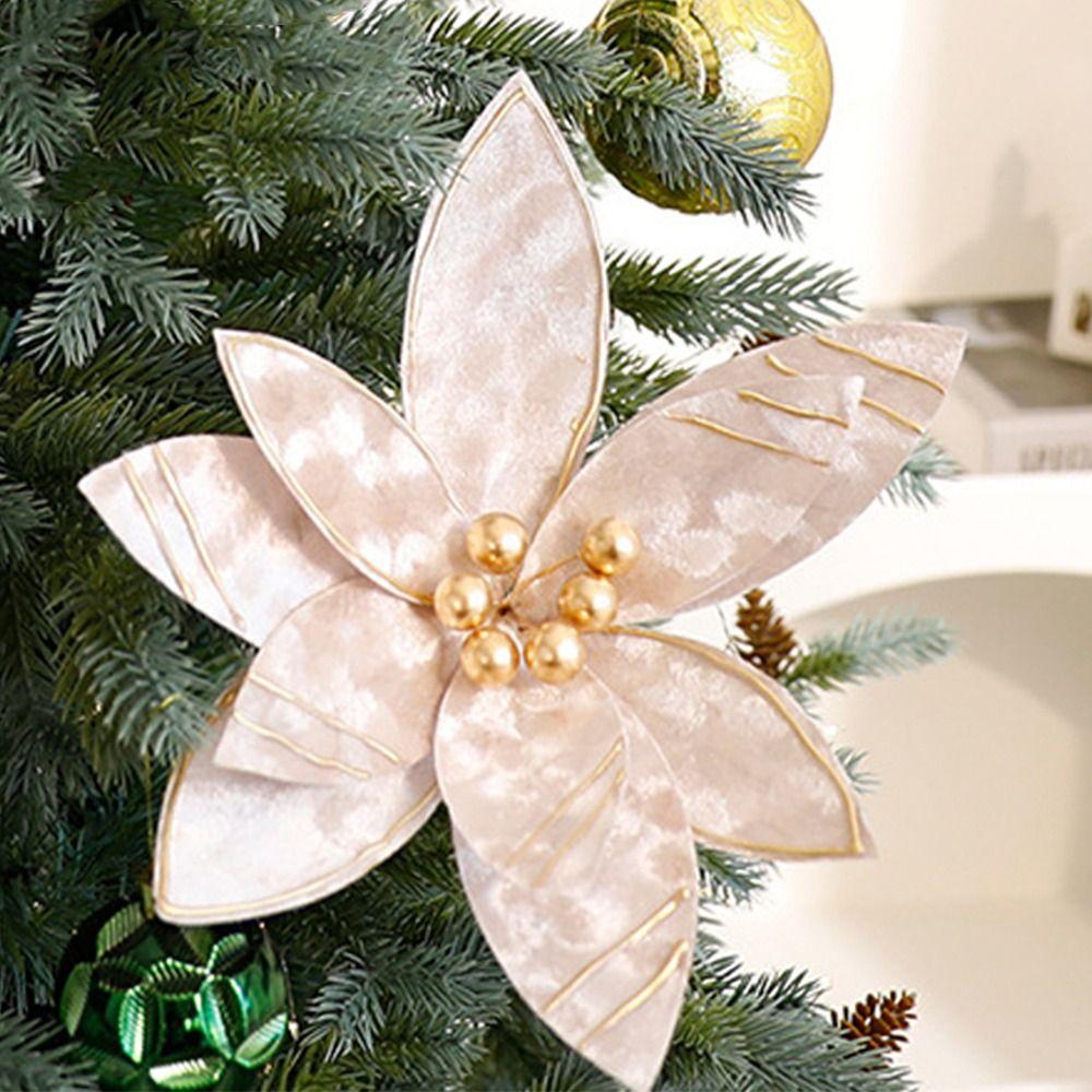 Realistic Christmas Velvet Flower Simulation Christmas Tree Decorations  Home New Year Decor Gifts