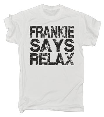 Frankie Says Relax Logo Usurato T-shirt Uomo 100% Cotone Magliette Uomo Top Natale costume retrò anni '80