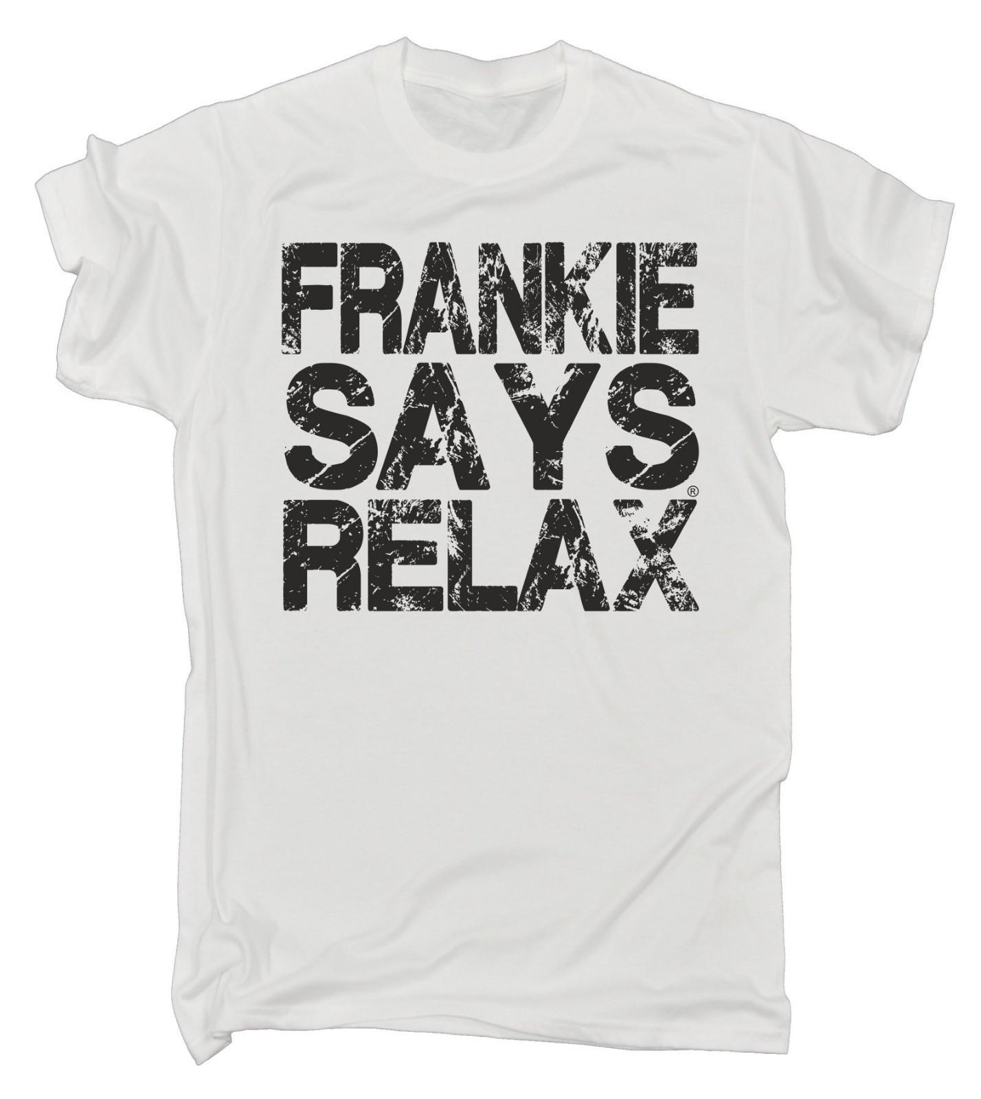Frankie Says Relax Distressed Logo MENS 100% Cotton T-shirt Mens Tees Top Christmas retro fancy dress 80s M
